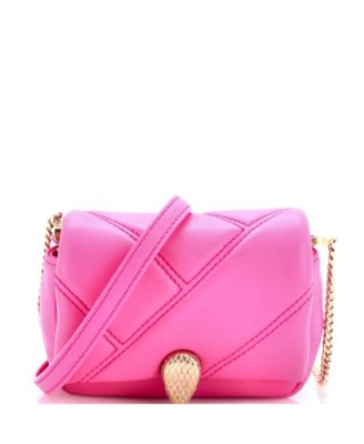 Pre-Owned Bvlgari Micro Serpenti Cabochon Shoulder Bag Diagonal Quilted Leather