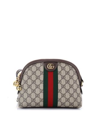 Pre-Owned Gucci Small Ophidia Dome Shoulder Bag GG Coated Canvas