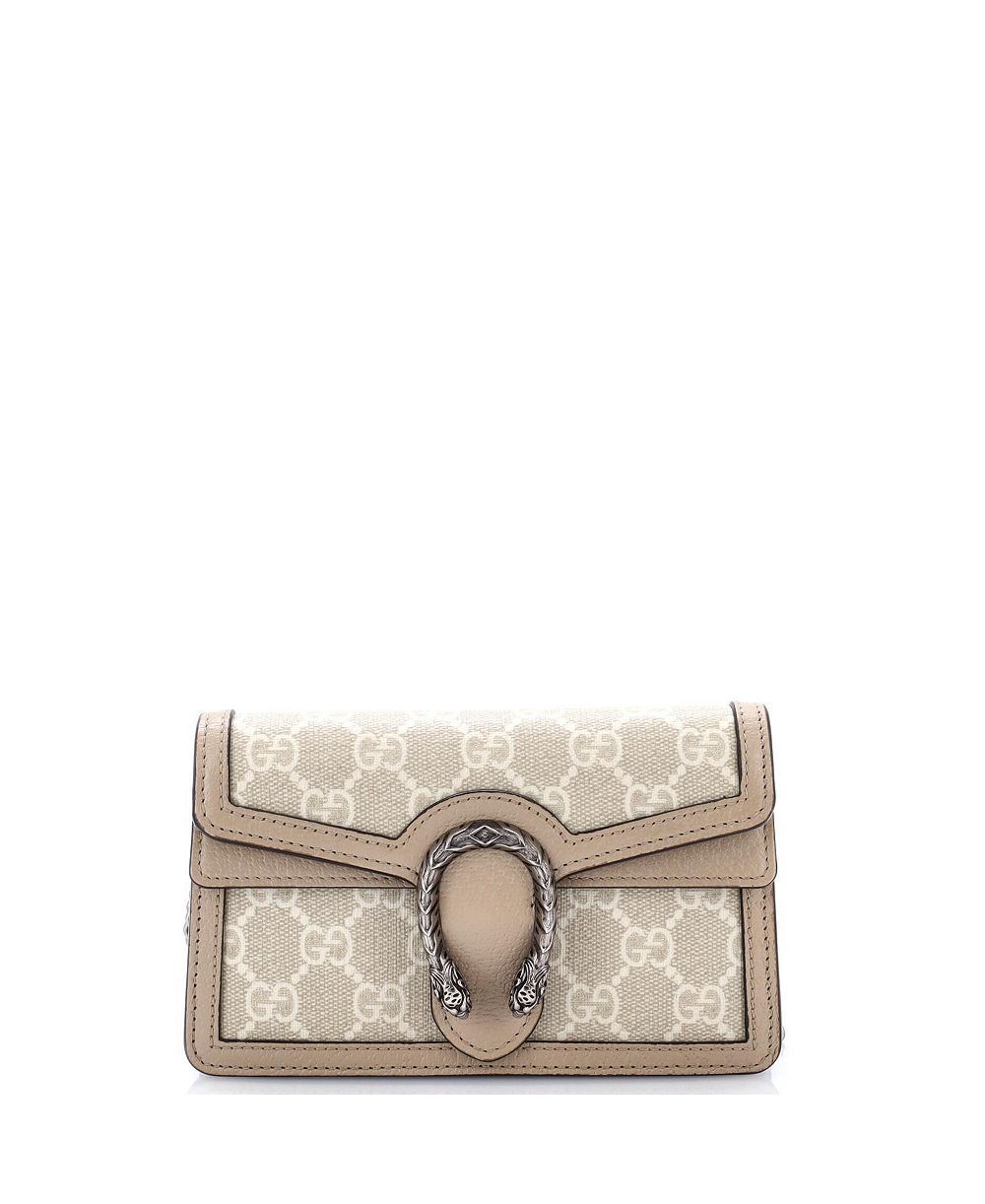 Pre-Owned Gucci Super Mini Dionysus Bag GG Coated Canvas with Leather