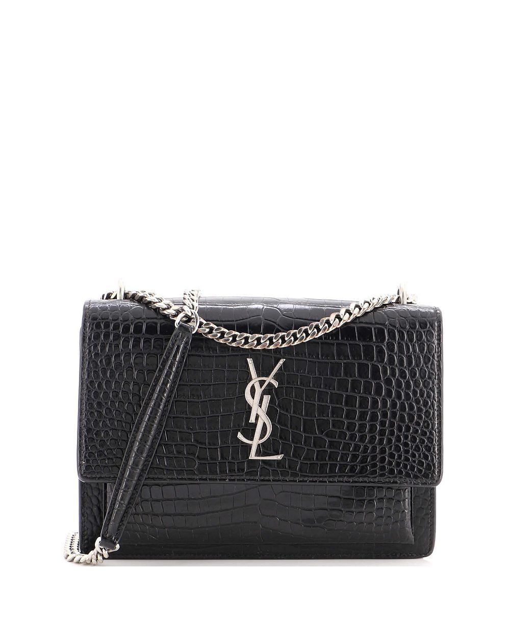 Pre-Owned Saint Laurent средняя сумка через плечо Sunset из тисненой кожи