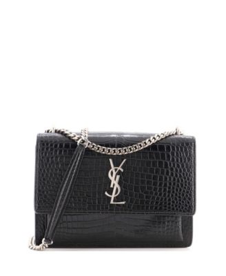 Pre-Owned Saint Laurent средняя сумка через плечо Sunset из тисненой кожи