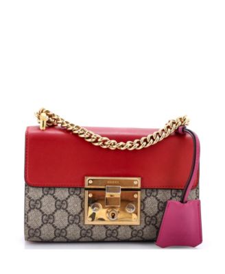 Б/у сумка Gucci Small Padlock Shoulder Bag из лакированной ткани GG и кожи