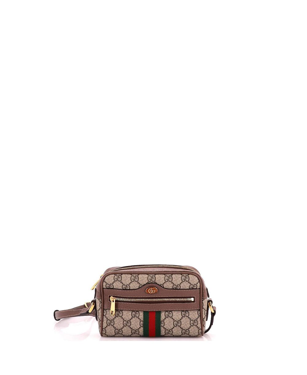 Сумка Pre-Owned Gucci Mini Ophidia через плечо из ткани GG coated canvas