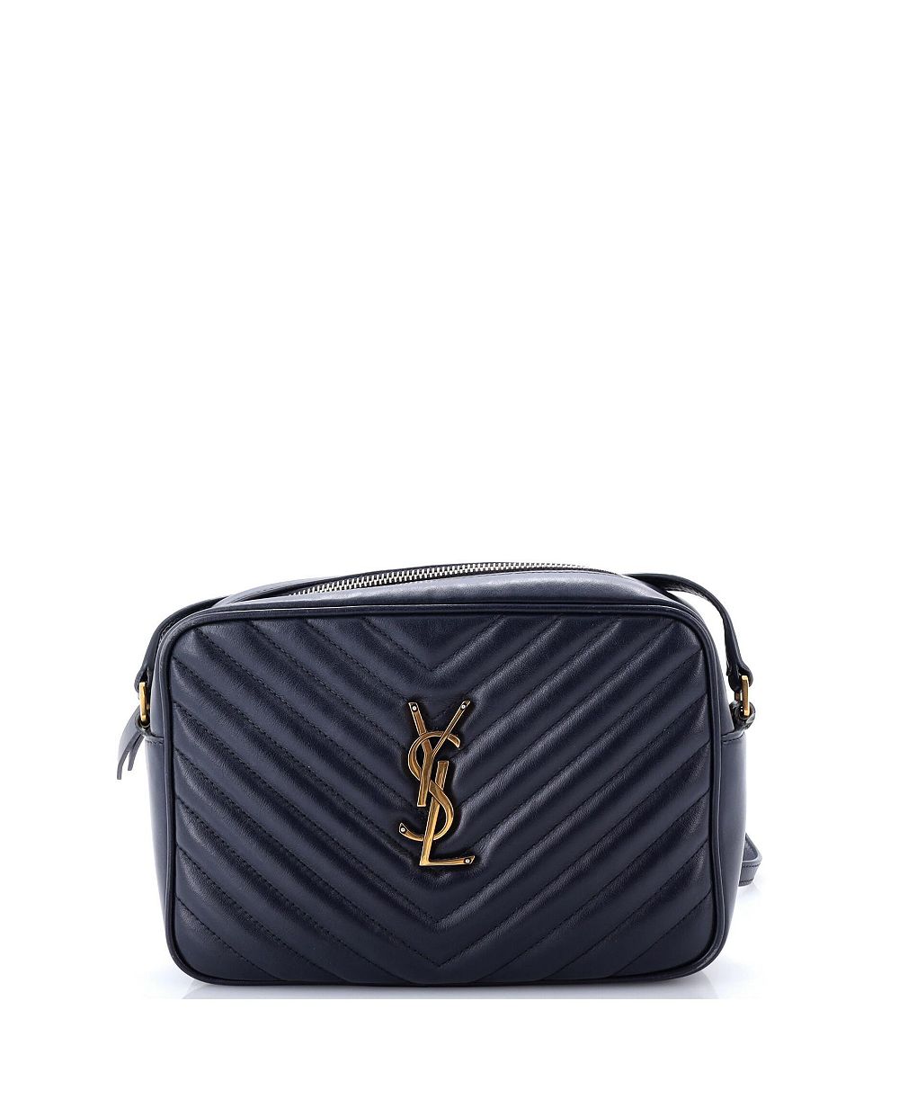 Б/у маленькая сумка Saint Laurent Small Lou Camera Bag из стеганой кожи с косым узором