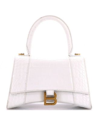 Сумка Balenciaga Hourglass Small с верхней ручкой из тисненой кожи