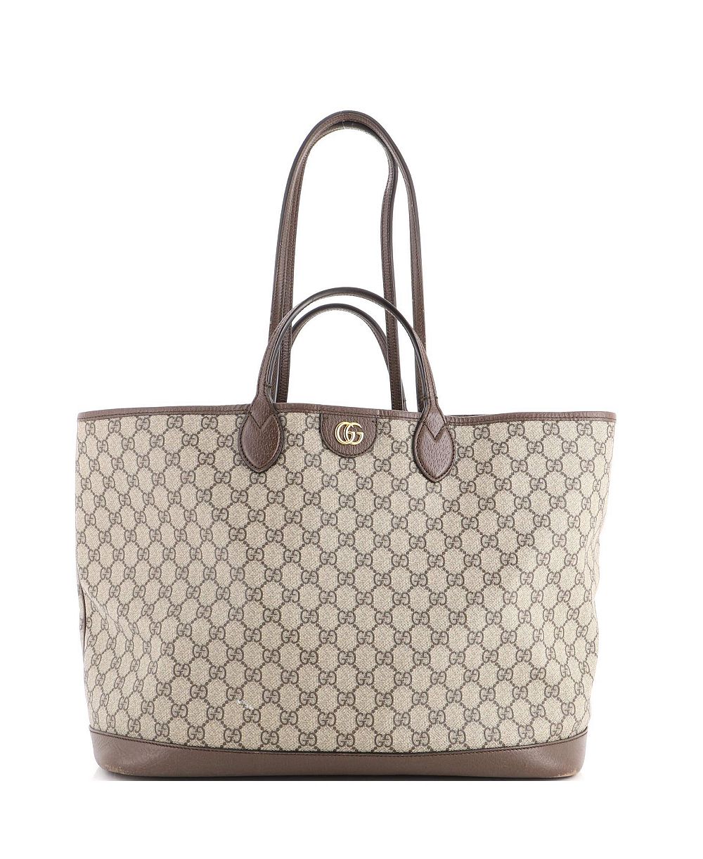 Pre-Owned Gucci средняя сумка-тоут Ophidia Top Handle Shopping из лакированной ткани GG и кожи