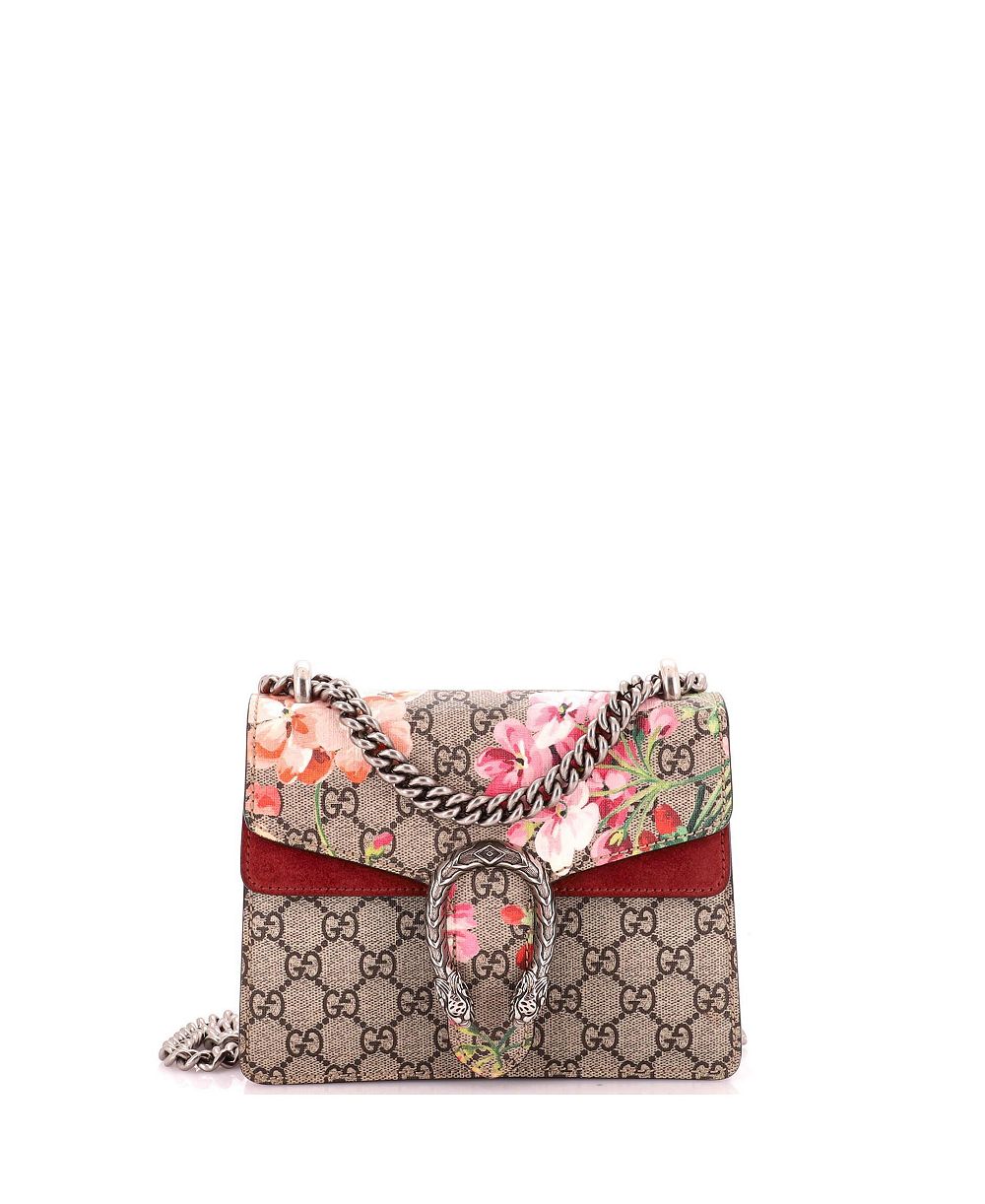 Pre-Owned Gucci Mini Dionysus Bag Blooms Print GG Coated Canvas