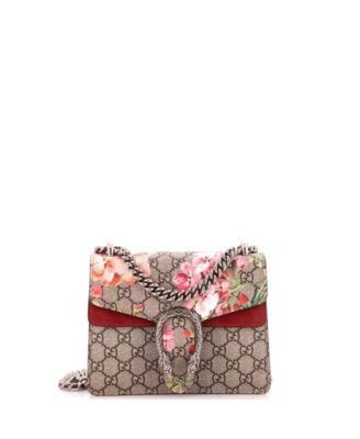 Pre-Owned Gucci Mini Dionysus Bag Blooms Print GG покрытая ткань