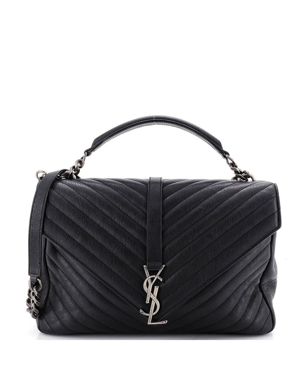 Б/у сумка Saint Laurent Large Classic Monogram College Bag из кожи мателасе с-chevron-узором
