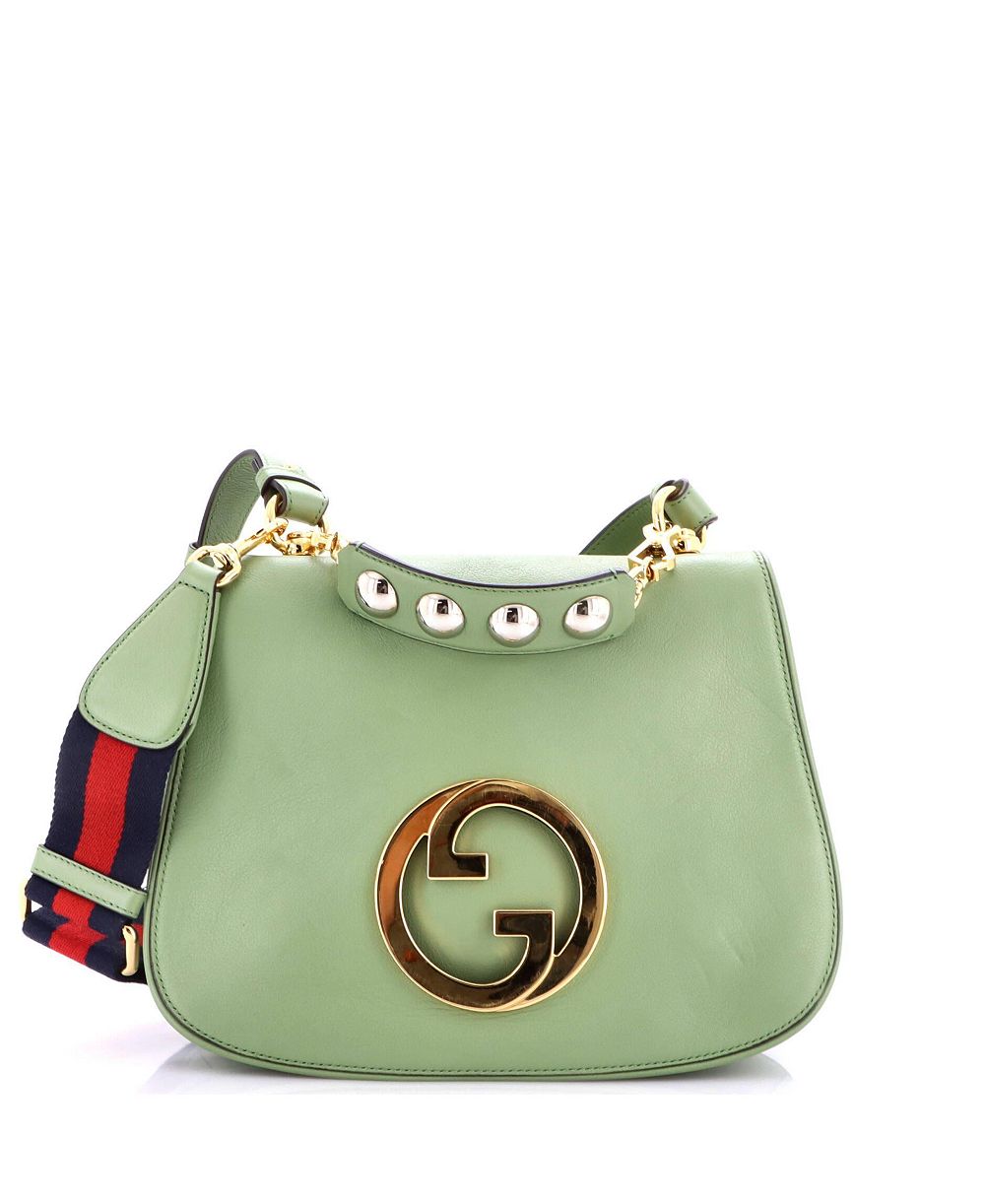 Pre-Owned Gucci средняя сумка через плечо Blondie с кожаной клапаном и веб-полосой