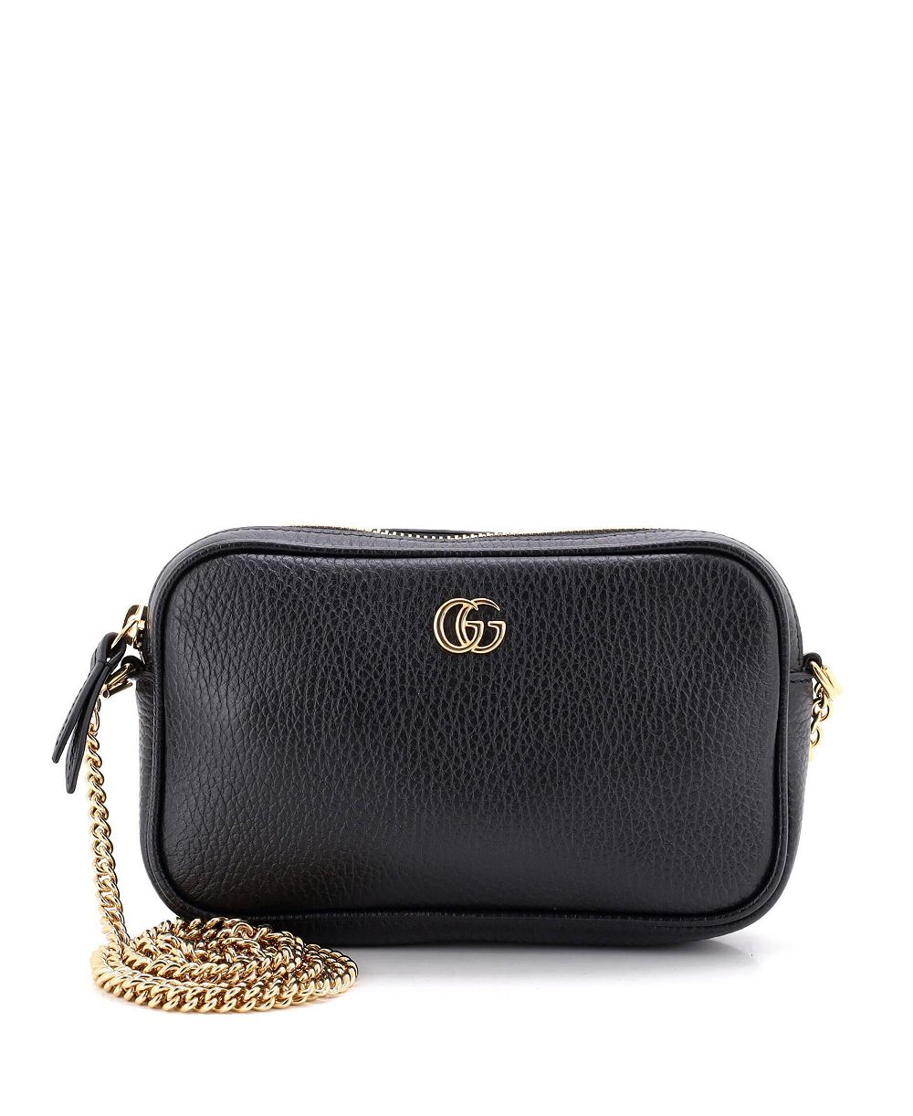 Pre-Owned Gucci Mini GG Marmont Crossbody Bag Leather