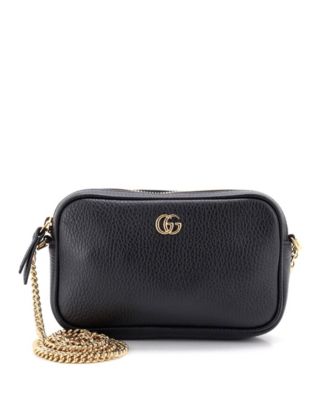 Pre-Owned Gucci Mini GG Marmont Crossbody Bag Leather