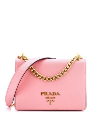 Pre-Owned Prada Маленькая сумка-флап с цепочкой из кожи сафьяно