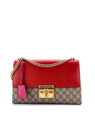 Pre-Owned Gucci средняя сумка через плечо Padlock из лакированной ткани GG и кожи