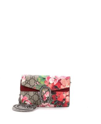 Pre-Owned Gucci мини-сумка Super Mini Dionysus с принтом Blooms из GG coated canvas