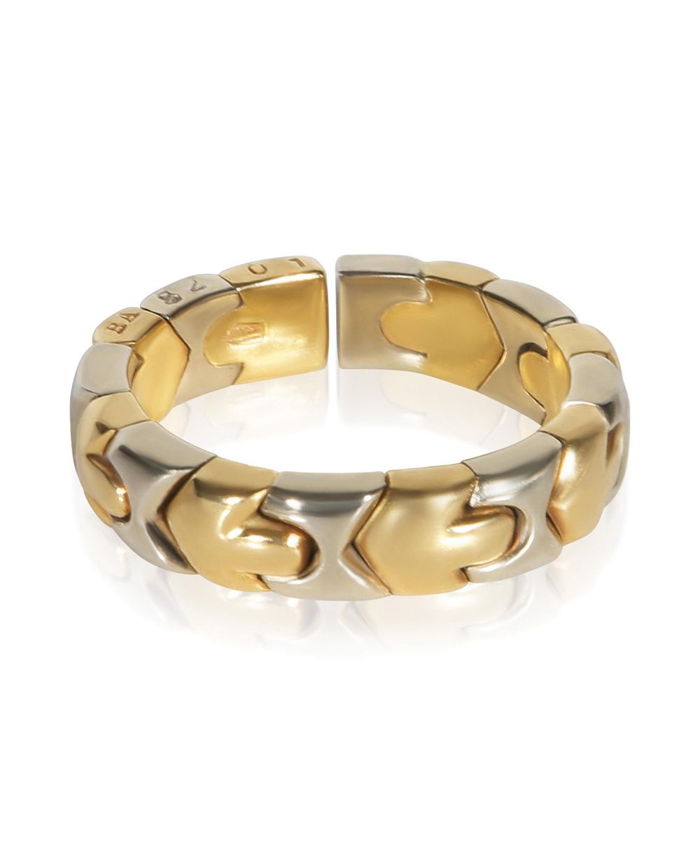 Pre-Owned BVLGARI White Gold and Yellow Gold Alveare Flexible Ring