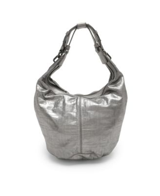 Pre-Owned Givenchy Women's Monogram Embossed Metallic Leather Hobo Bag