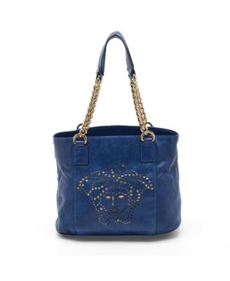 Pre-Owned Versace Женский кожа La Medusa перфорированная цепь тот сумка