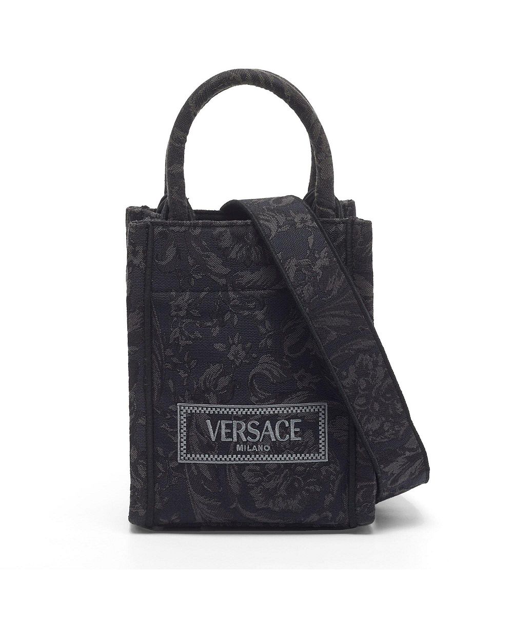 Pre-Owned Versace Women's Mini Barocco Jacquard Canvas Tote Bag