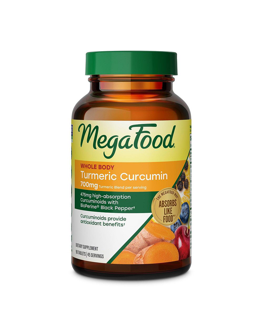 MegaFood добавка с куркумином из куркумы, черным перцем и витамином C для всего организма, 90 шт.