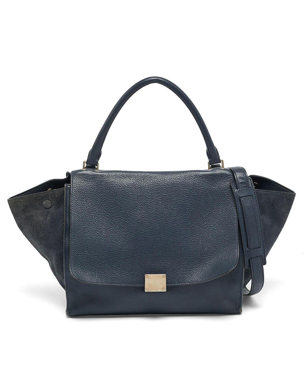 Pre-Owned Celine Medium Leather and Suede Trapeze Top-Handle Shoulder Bag