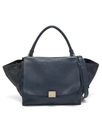 Pre-Owned Celine Medium Leather and Suede Trapeze Top-Handle Shoulder Bag