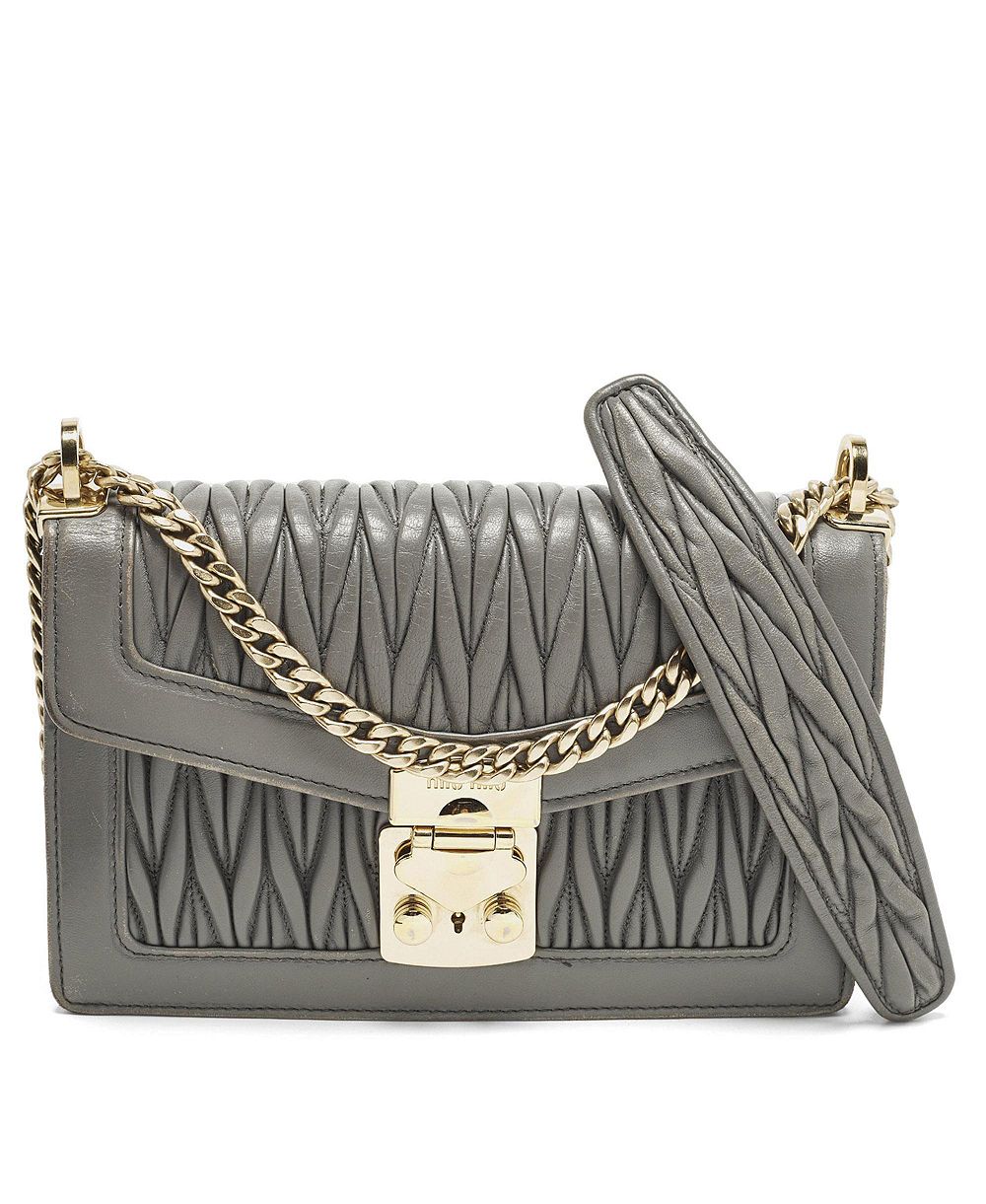 Pre-Owned Miu Miu Небольшая сумка через плечо с removable ремнем, стеганая кожа, модель Confidential
