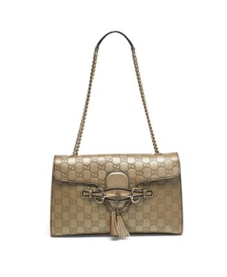 Pre-Owned Gucci Emily Guccissima Leather Chain-Strap Medium Shoulder Bag