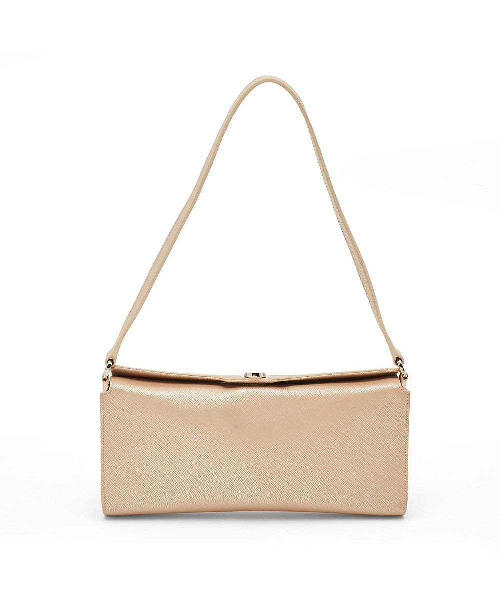 Pre-Owned Salvatore Ferragamo женский клатч из металлической кожи Saffiano с логотипом Gancini