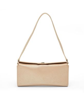 Pre-Owned Salvatore Ferragamo Women's Gancini Metallic Saffiano Leather Clutch Bag