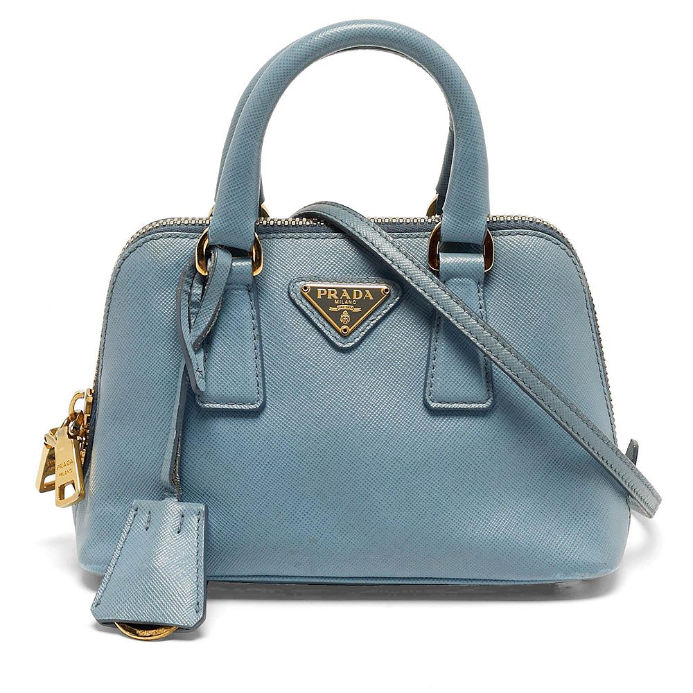 Prada женская мини-сумка из кожи Сафьяно, модель Mini Promenade