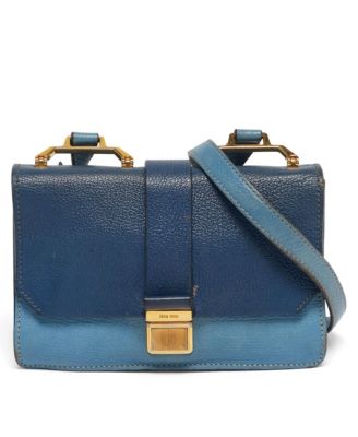 Б/у женская сумка Miu Miu через плечо из кожи Madras двухцветная с клапаном