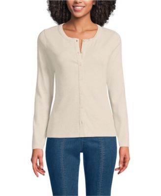 Lands' End женский кардиган с длинным рукавом и пуговицами, модель Petite