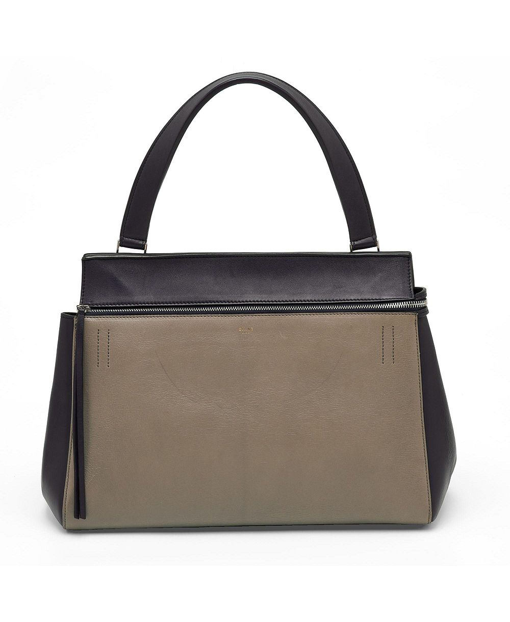 Pre-Owned Celine Women's Edge Large Two-Tone Leather Top Handle Bag