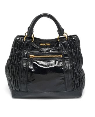 Pre-Owned Miu Miu Women's Matelasse Patent Leather Tote Bag