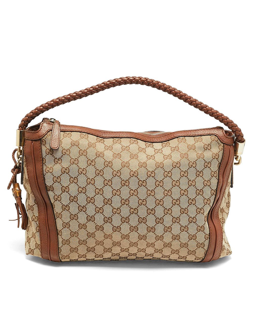 Женская сумка-хобо Pre-Owned Gucci Bella GG из ткани и кожи