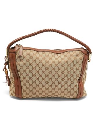 Женская сумка-хобо Pre-Owned Gucci Bella GG из ткани и кожи