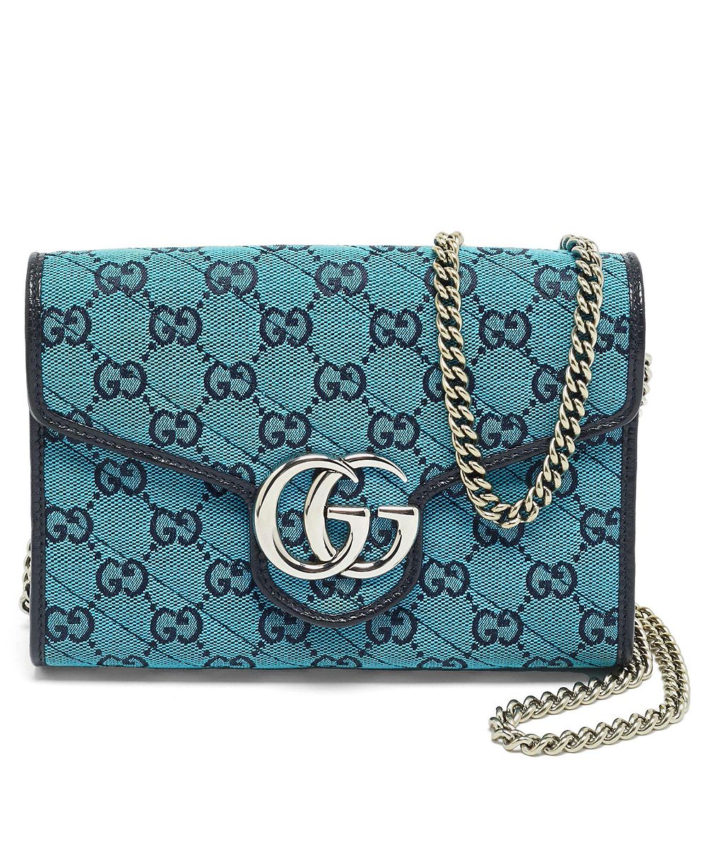 Pre-Owned Gucci женский кошель-сумка на цепочке GG Marmont из диагонального стеганого холста
