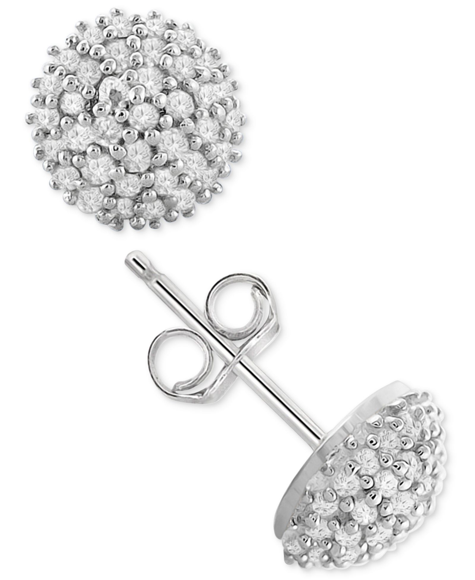 Серьги-гвоздики Diamond Pavé (1/4 ct. t.w.) из стерлингового серебра