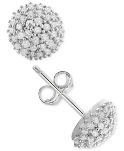 Серьги-гвоздики Diamond Pavé (1/4 ct. t.w.) из стерлингового серебра