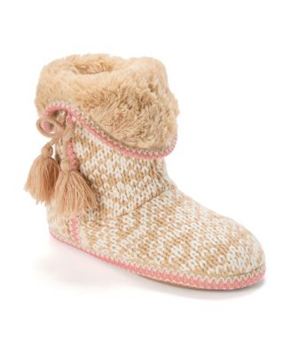 Dearfoams Women's Becky Knit Bootie Slippers