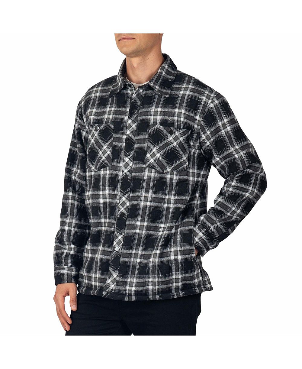 Alpine Swiss Men's Josh Plaid Fleece-Lined Snap-Button Flannel Shirt Jacket