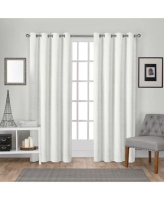 EXCLUSIVE HOME Velvet Heavyweight Light Filtering, Grommet Top Curtain Panels (Set of 2)