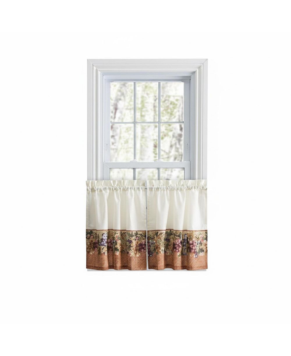 Ellis Curtain  Grapevine and Check Pattern Tuscan Hills Window Tiers
