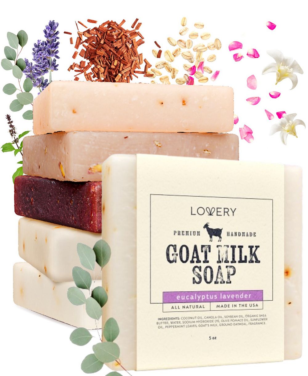 Lovery 6 Piece Goat Milk Soap Bars Set
