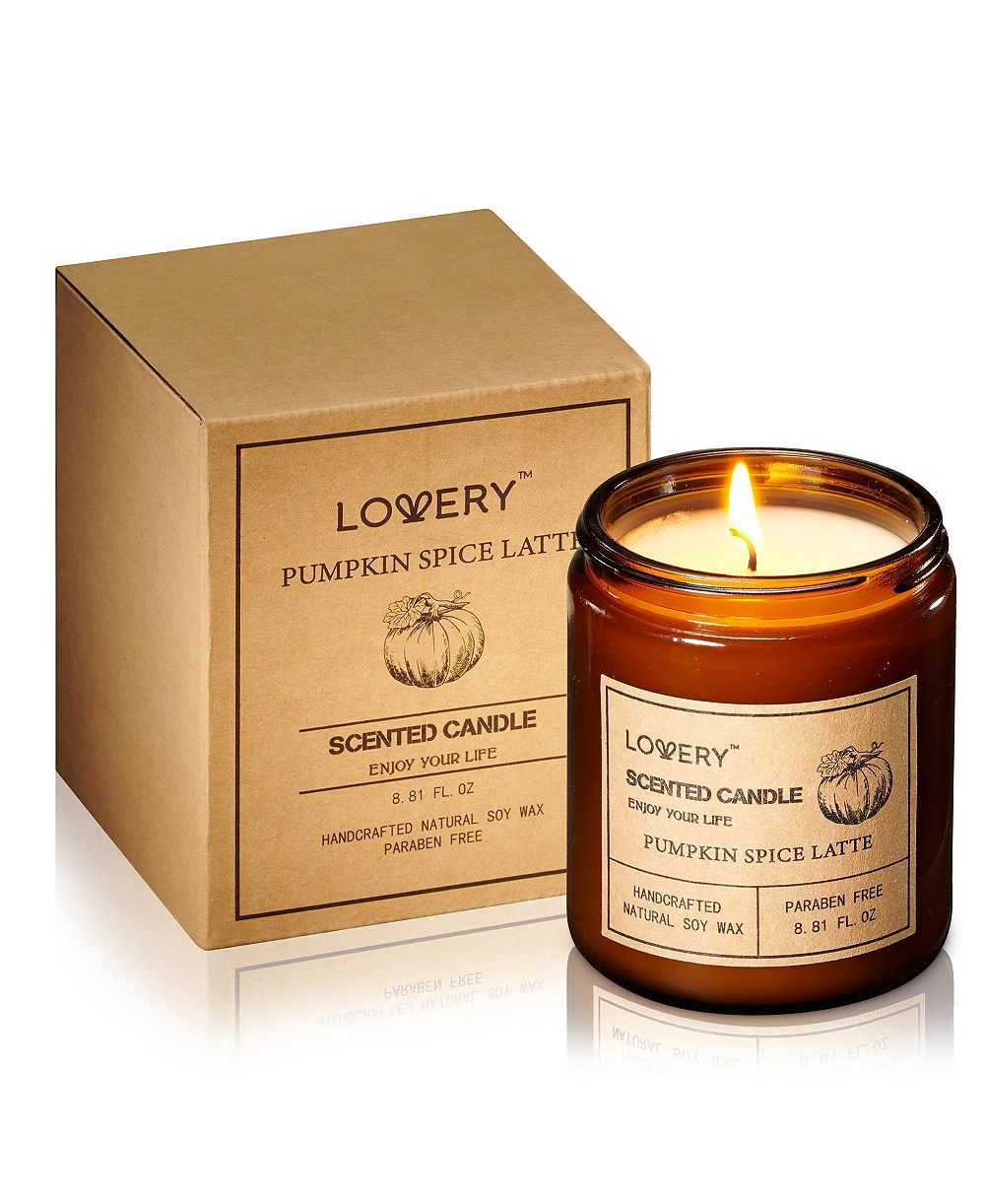Lovery Подарочный набор ароматических соевых свечей Pumpkin Spice Latte, 9oz