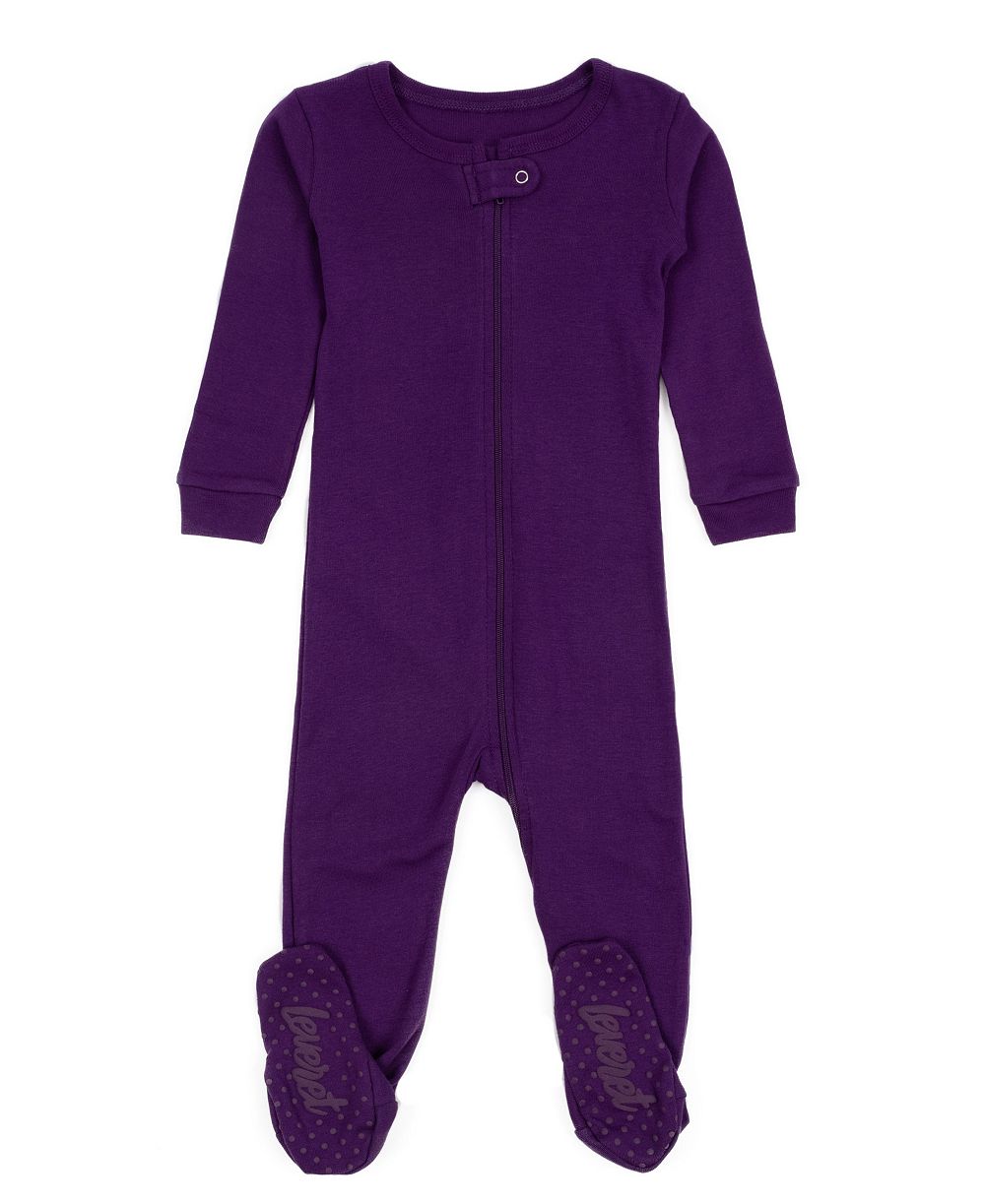 Leveret детские пижамы из хлопка с ножками, однотонные, для всей семьи, 03M-24M