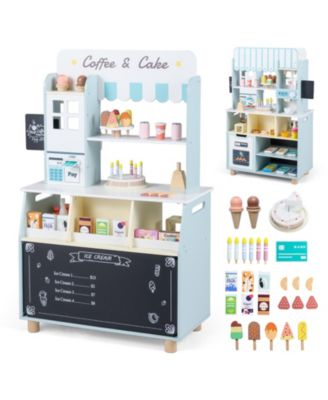 Gymax Ice Cream Shop Wooden 27-Piece Playset, Ages 3+