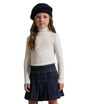 Polo Ralph Lauren женская длиннорукавная рибаная водолазка с длинным рукавом для девочек 2T-6X