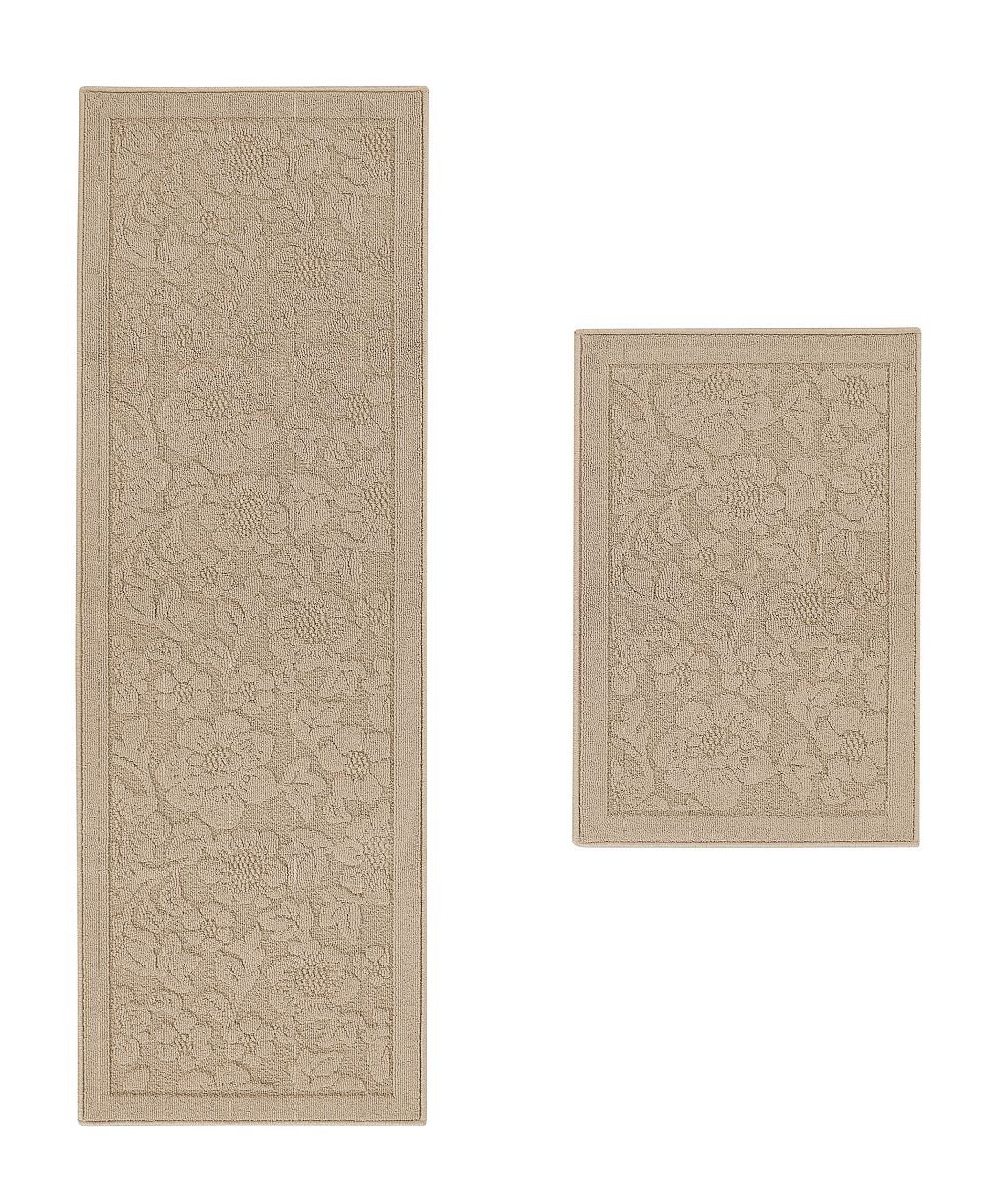 Набор из 2 ковров Laura Ashley Hi-Low Tufted с противоскользящим покрытием